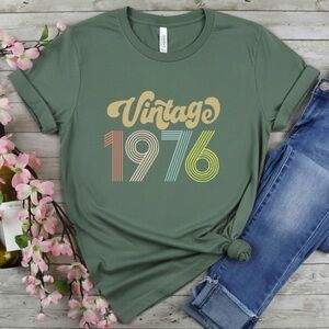 Vintage 1976 Graphic Tee In Organic Cotton - Green - 3XL